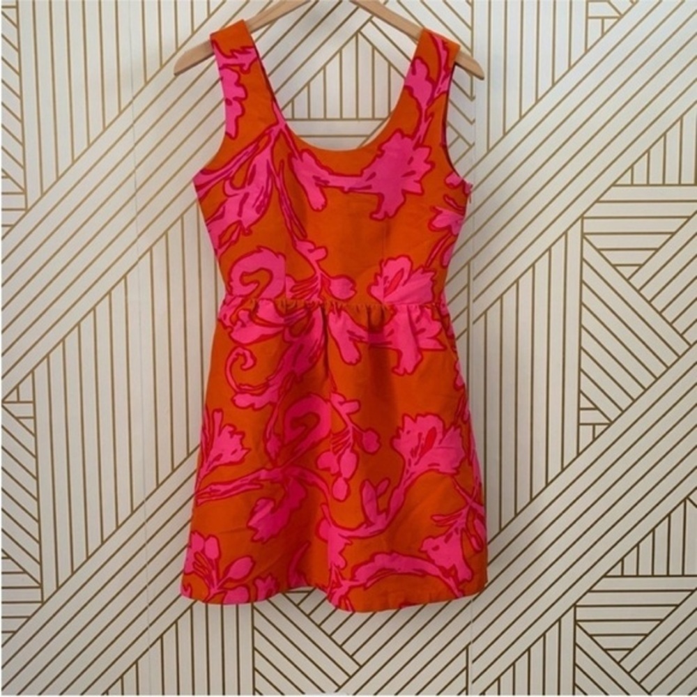 Julie Brown silk cotton blend fit and flare mini floral vibrant dress size 4